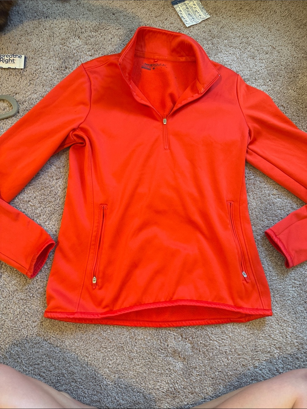 Nike Women's Bright Red Quarter-Zip Pullover